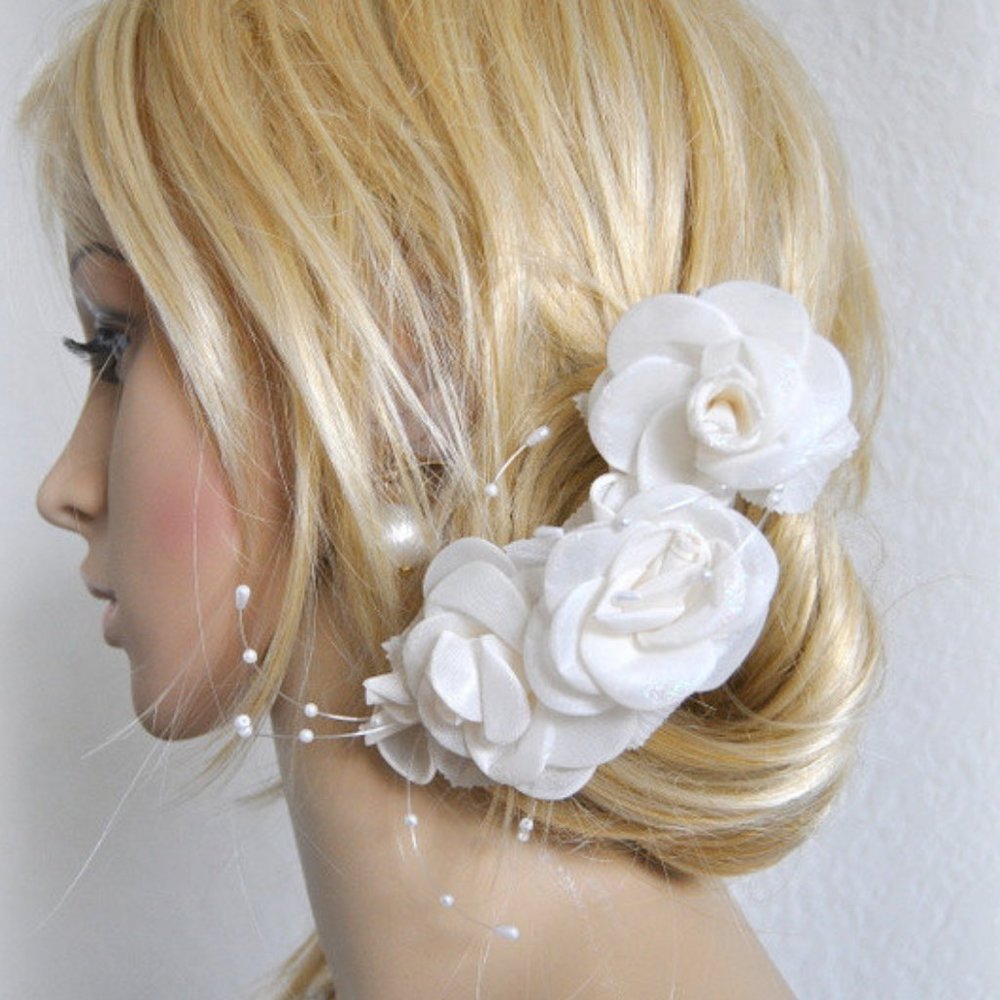 Bridal Hairpiece Floral Head dress Handmade Corsage